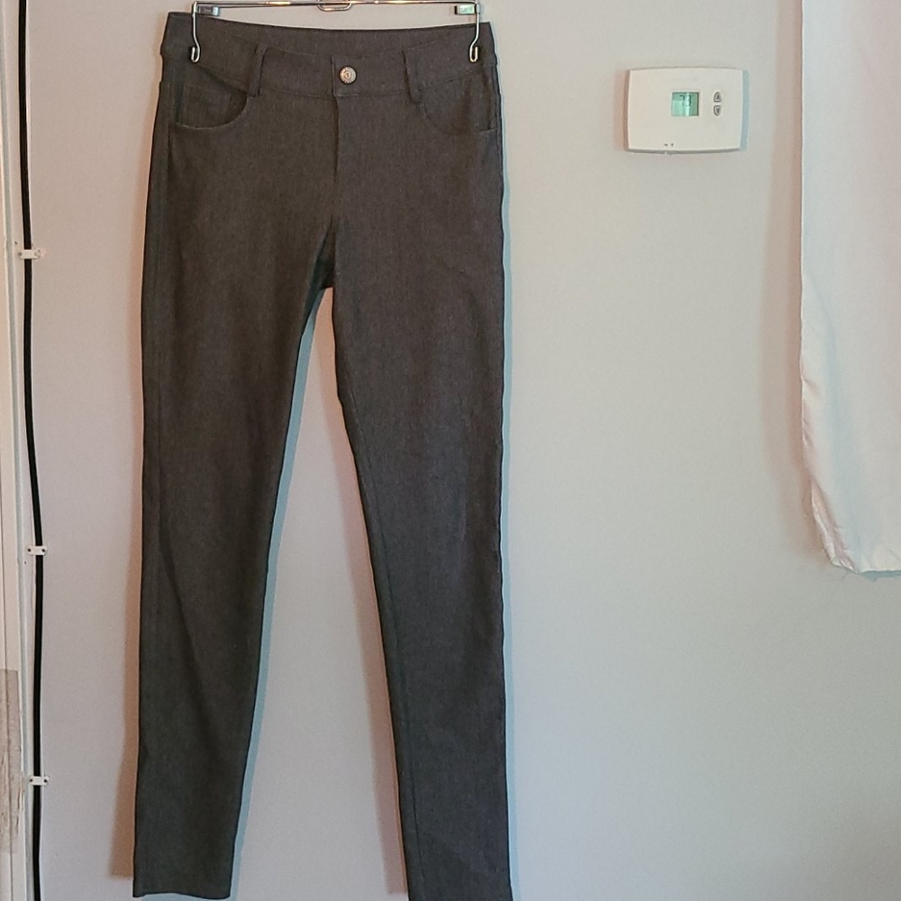 Gray Jegging Dress Pants